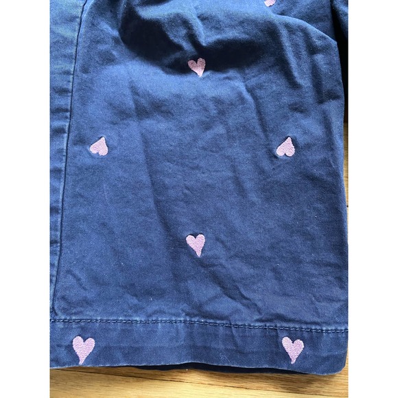 Navy Khaki Bermuda Shorts with Embroidered Heart Design - Picture 6 of 7